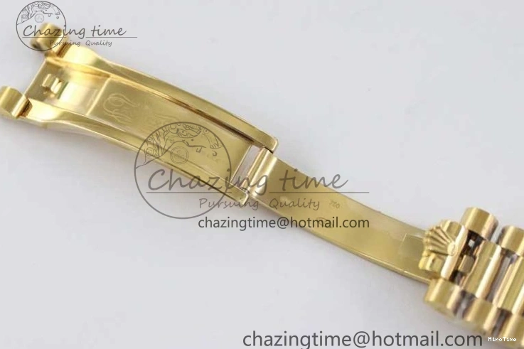 MiroTime 0121 Day Date 40mm YG 904L Steel TWF 1:1 Best Edition White Dial on YG Bracelet A FreshLook 2368